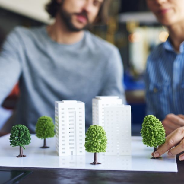 Architectural model on the office table