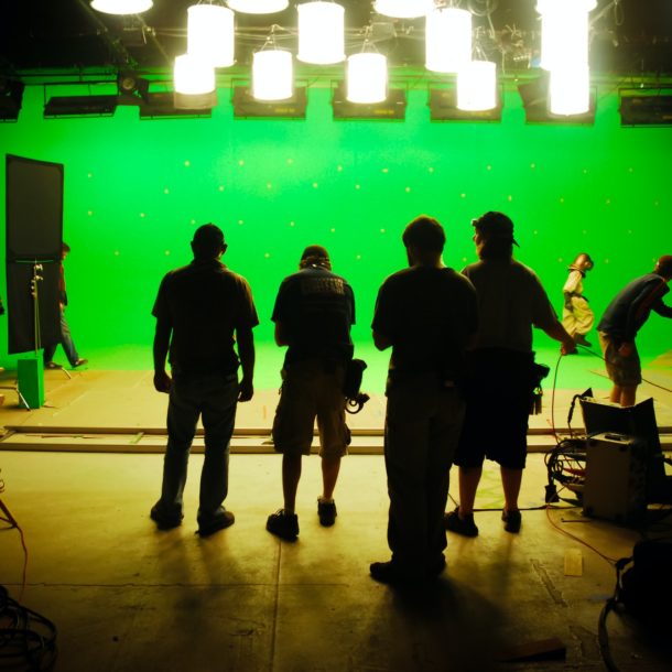 Movie production visual effects green screen