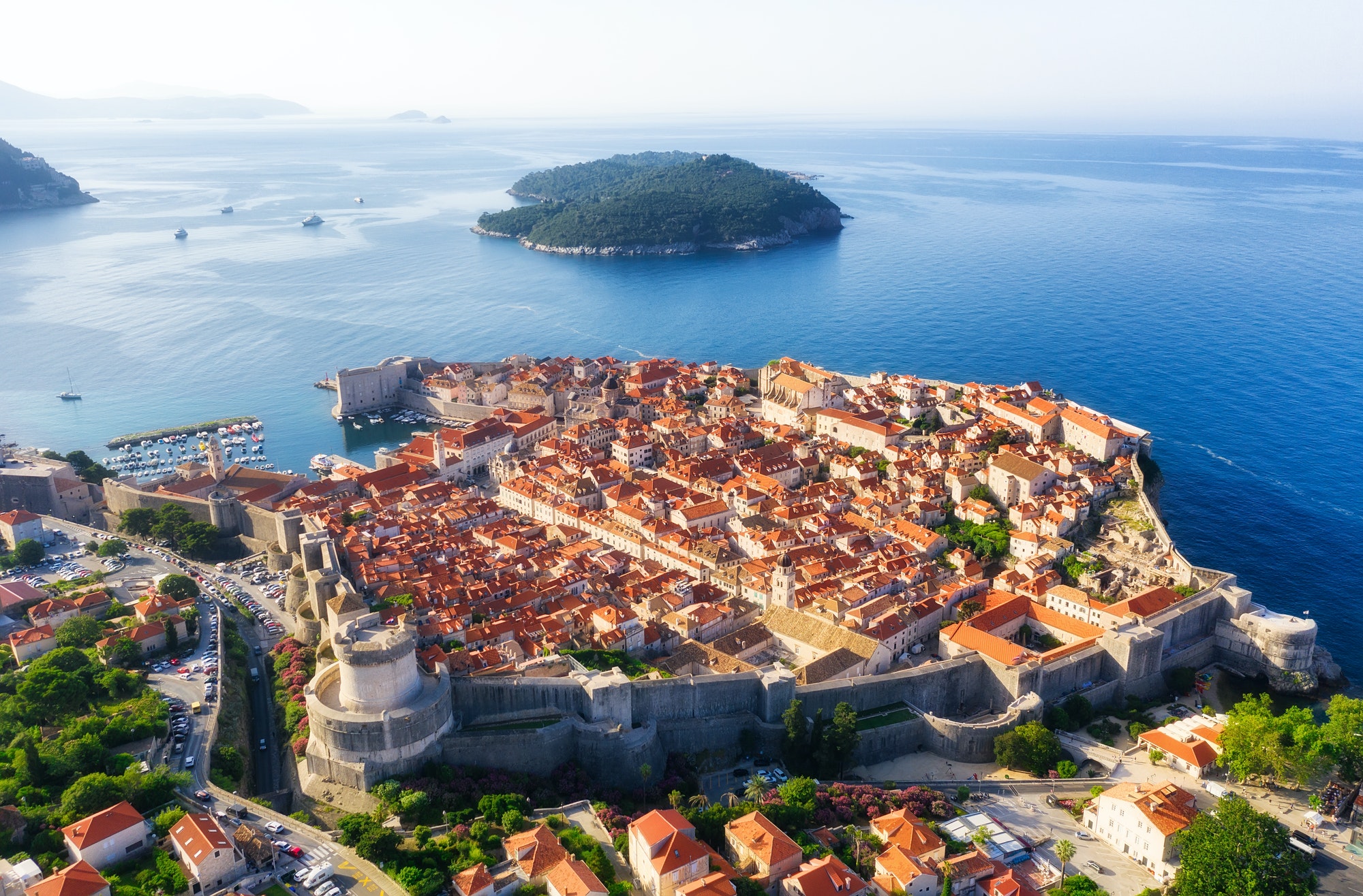 Dubrovnik, Croatia. Aerial landscape at the summer.