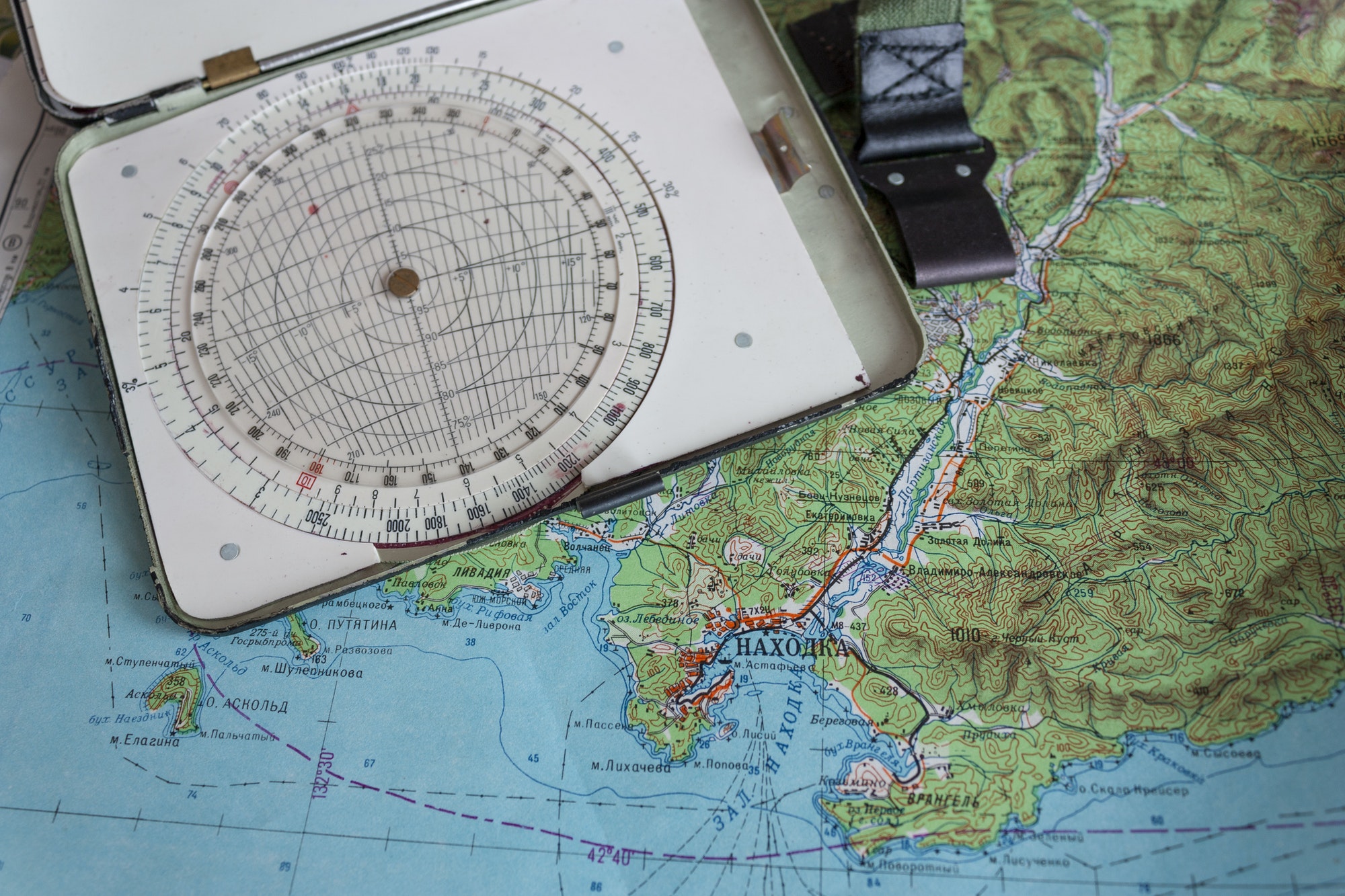 Map And Navigational Instruments For Laying The Way.