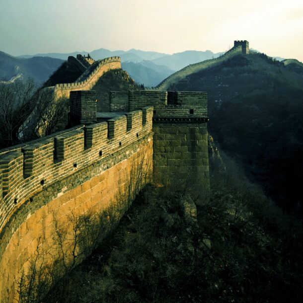 Great Wall China Sunrise Badaling Beijing Tourism Concept