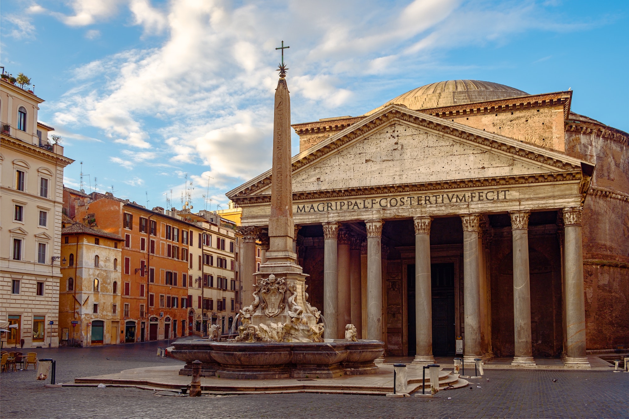 View of Pantheon basilica in centre of Rome