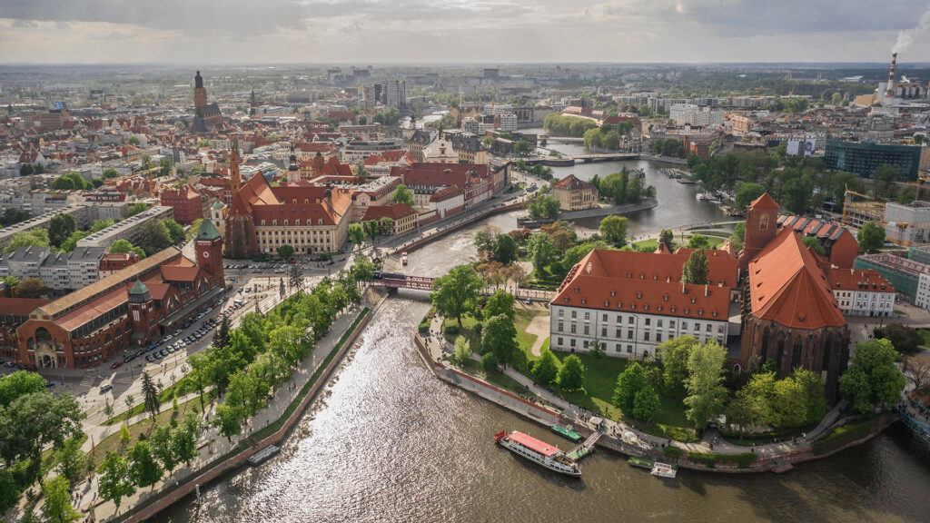 Wrocław dolnyśląsk Panorama miasta Aerial view of Wroclaw. One of the oldest cities in Poland
