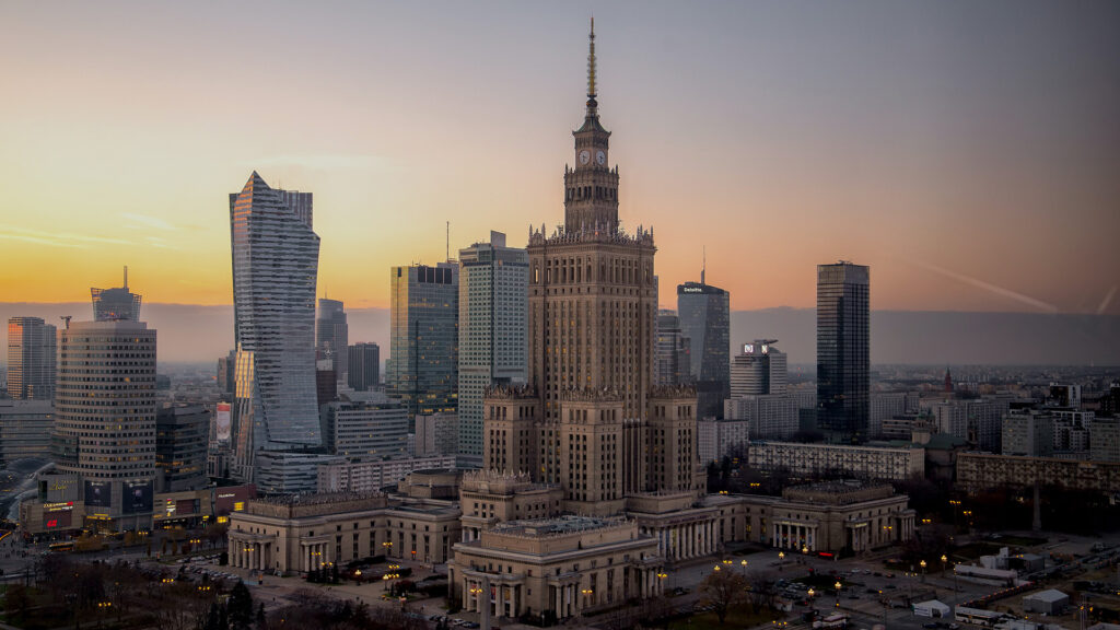 Warszawa Mazowieckie Panoram miasta, centrum, Pałac Kultury